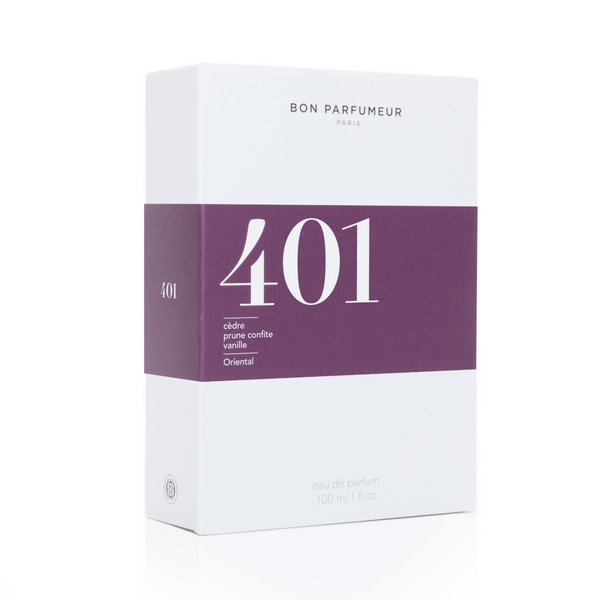 Eau de parfum 401: cedar, candied plum and vanilla